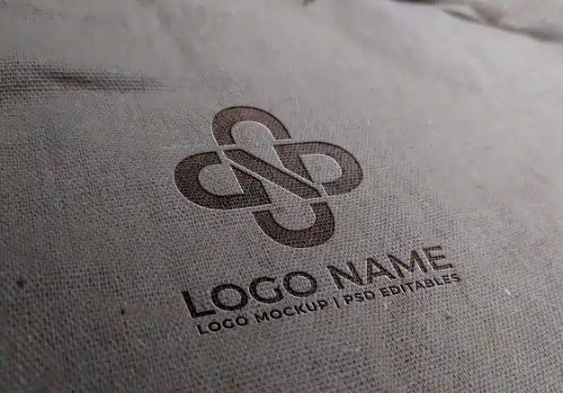 Logo mockup in white fabric Premium Psd