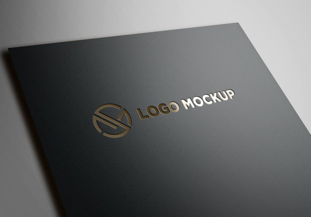 Logo mockup leather premium golden effects Premium Psd