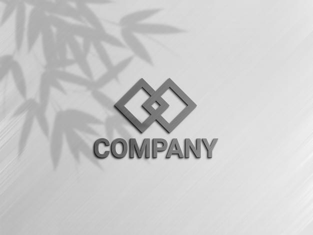 Logo mockup with gray logo and shadows Premium Psd