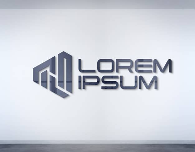Logo on office wall mockup Premium Psd