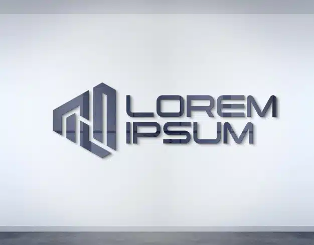 Logo on office wall mockup Premium Psd
