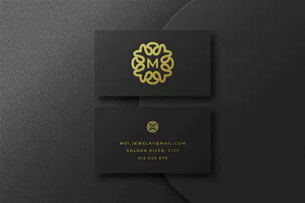 Luxury gold logo mockup in business card Premium Psd