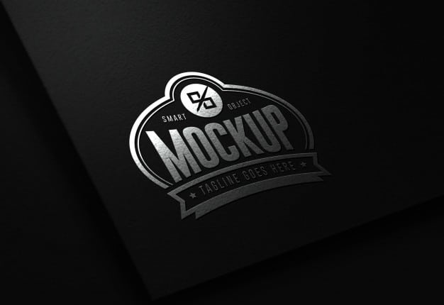 Luxury modern black and silver editable logo mockup Premium Psd