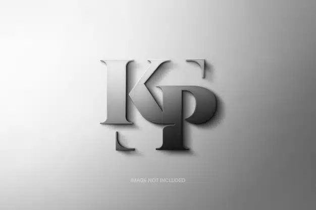 Metallic matte lettering logo mockup Premium Psd