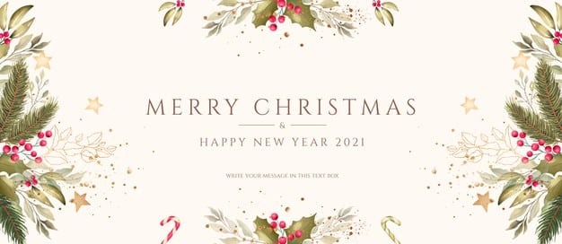 Minimal christmas background with watercolor decoration Free Psd