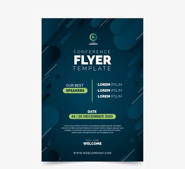 Minimalist flat conference flyer template Premium Vector
