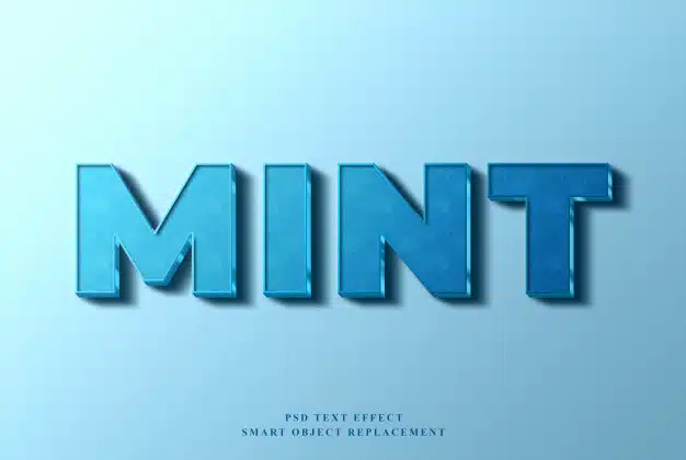 Mint text effect Premium Psd