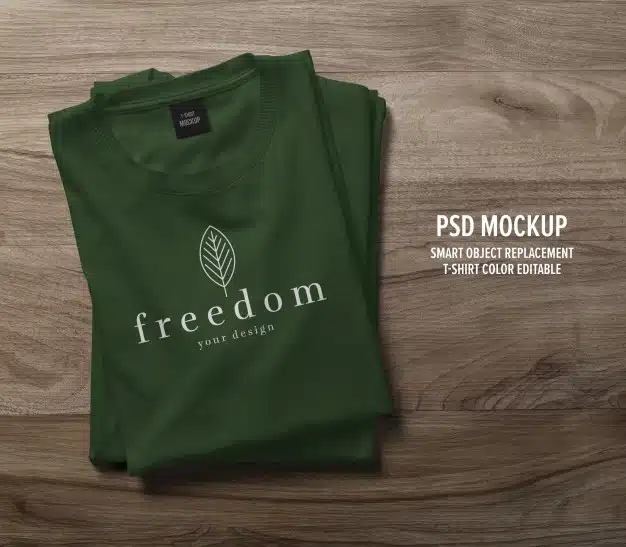 Mockup of realistic t-shirt folded Premium Psd