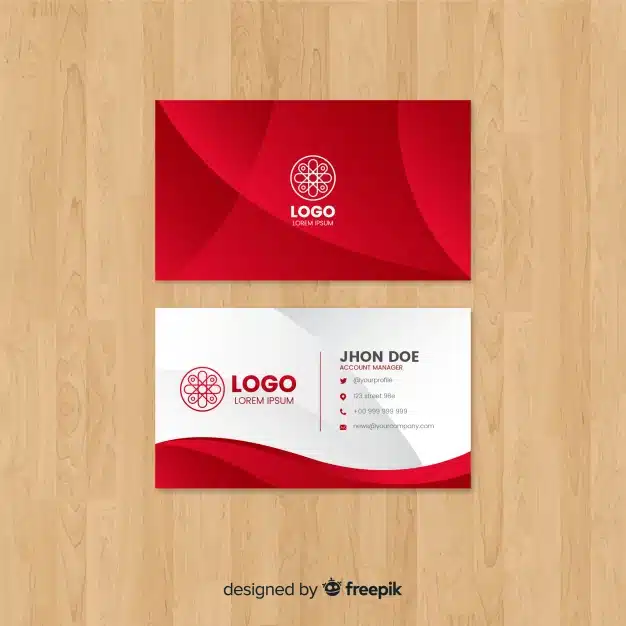 Modern business card template with abstract shapes Premium Vector
