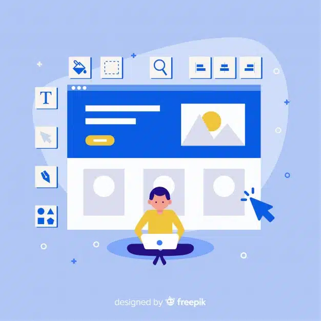 Modern web design concept with flat style Premium Vector