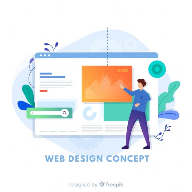 Modern web design concept with flat style Premium Vector