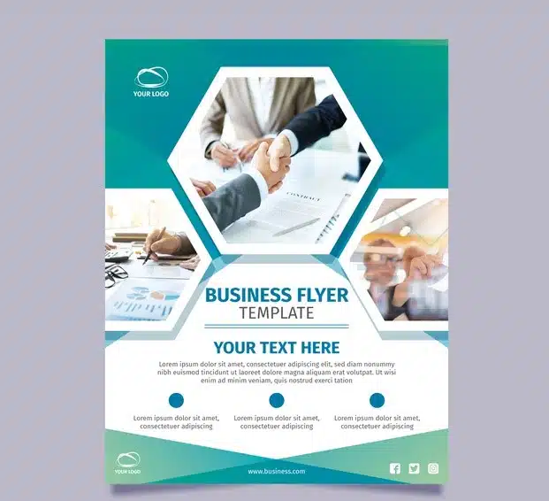 Photographic business flyer Premium Vector