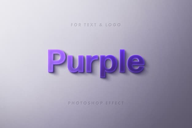 Purple 3d text effect Premium Psd