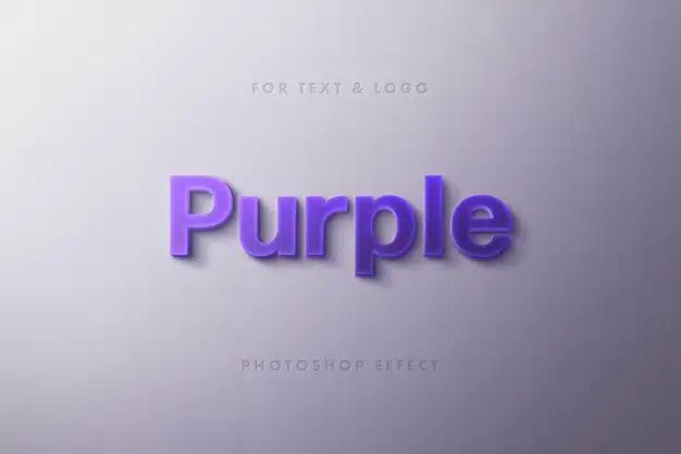 Purple 3d text effect Premium Psd