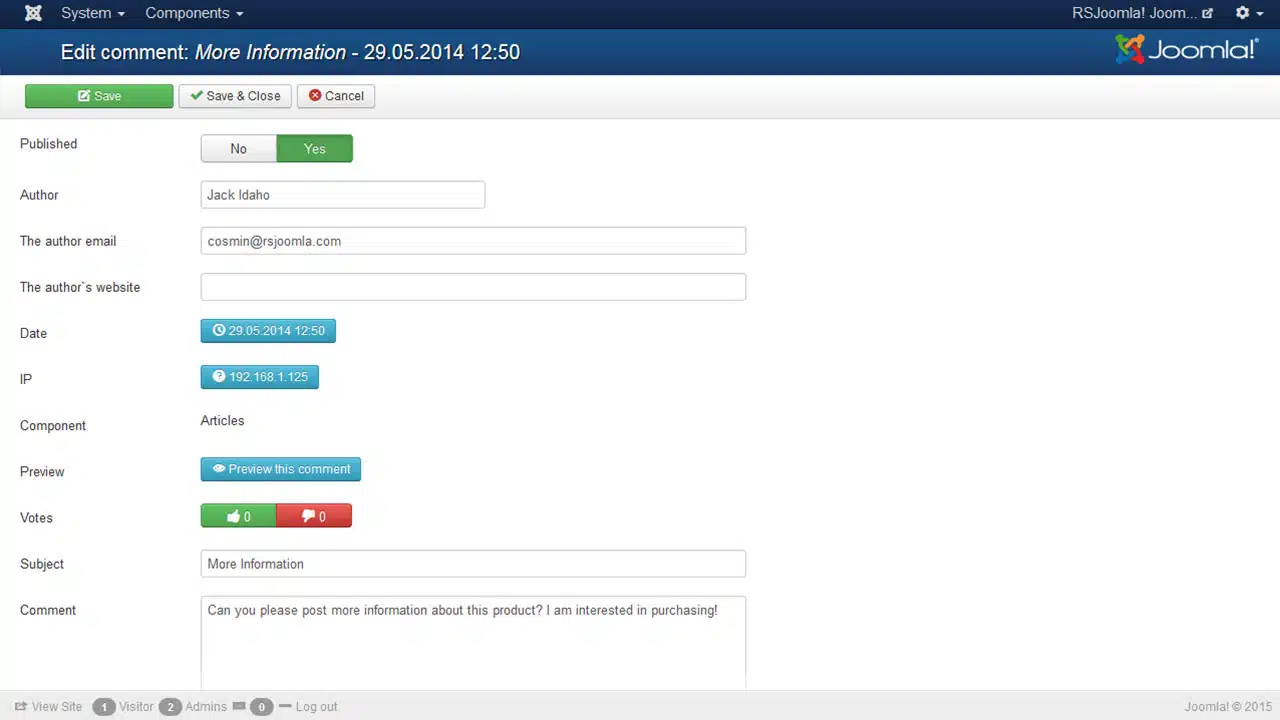 RSComments! v1.13.21 - comments for Joomla