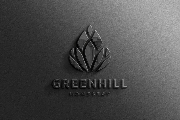 Realistic 3d company black glossy logo mockup with reflection Premium Psd