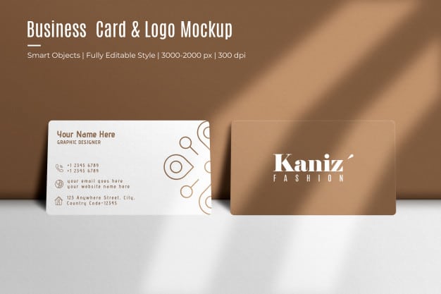 Realistic business card and logo mockup Premium Psd