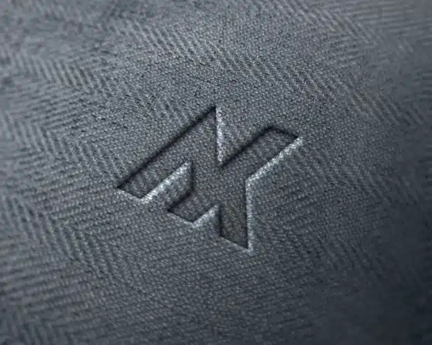 Realistic logo on fabric jeans mockup Premium Psd