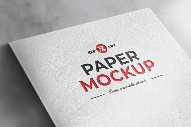 Realistic mockup white texture paper background Premium Psd