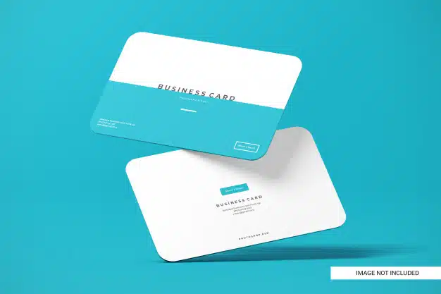 Rounded business card mockup Premium Psd