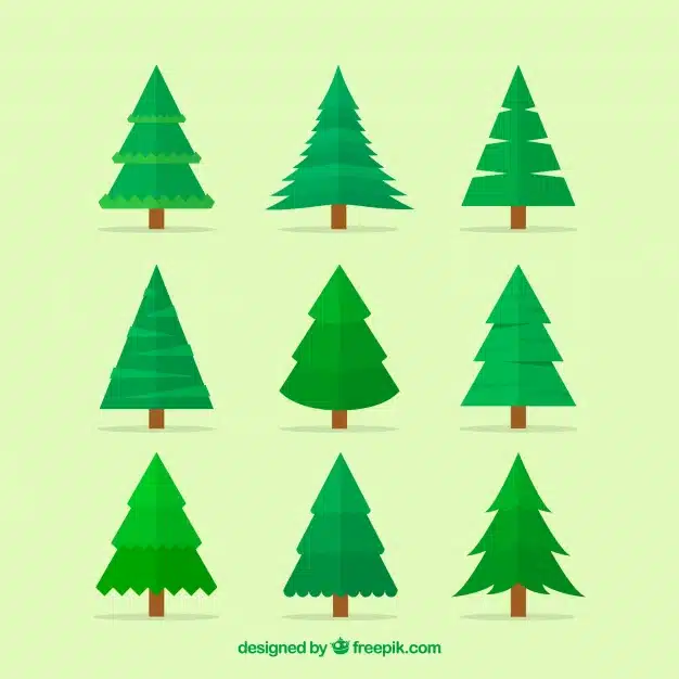 Simple christmas tree collection Free Vector