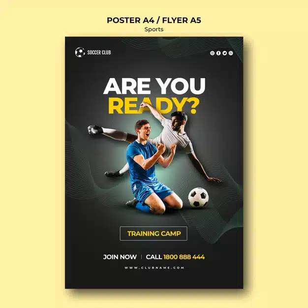 Soccer club training camp poster Premium Psd