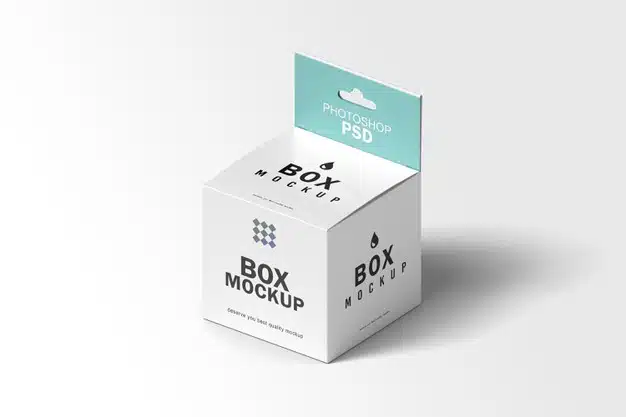 Square box packaging mockup Premium Psd