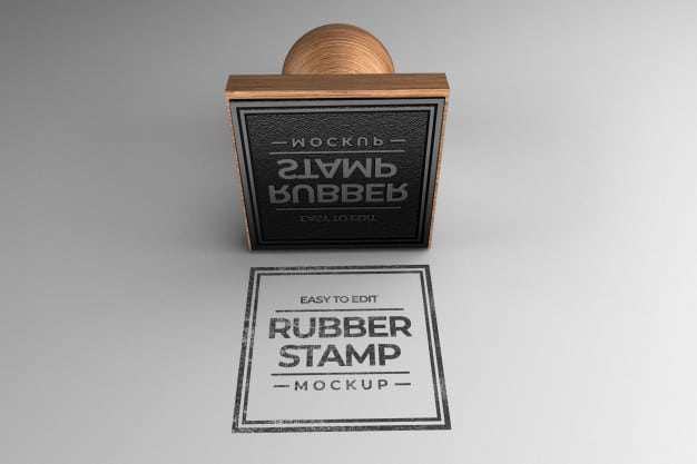 Square stamp mockup Premium Psd