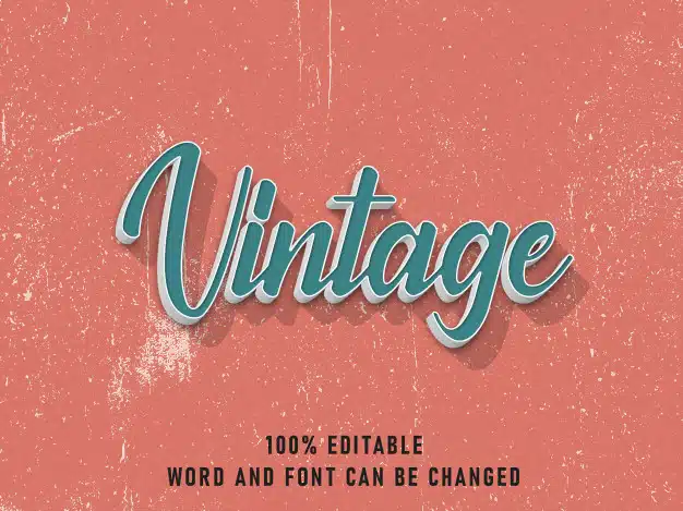 Vintage text style effect editable color with grunge style retro Premium Psd