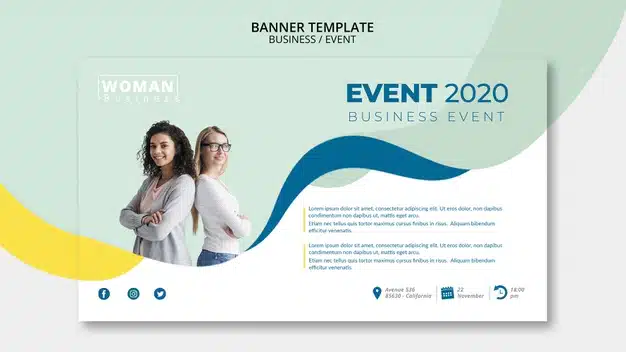 Web template for business event Premium Psd