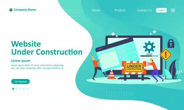 Website is under construction landing page Premium Vector