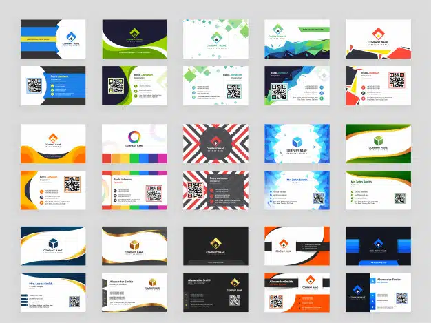 15 abstract design pattern set of horizontal business card Premium Vector