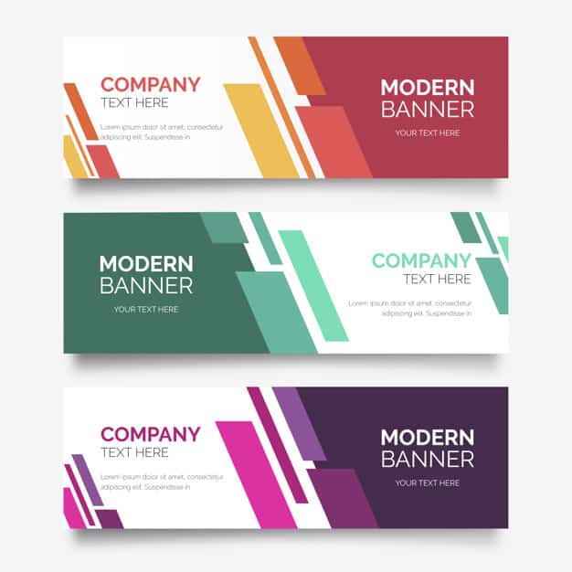 Abstract banner collection with modern shapes Free Vector