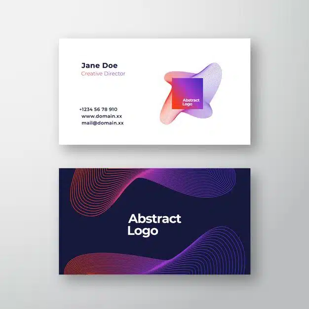 Abstract blend emblem sign or logo and business card template. Premium Vector