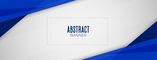 Abstract geometric blue wide background banner layout design Free Vector