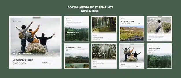 Adventure social media post template Premium Psd
