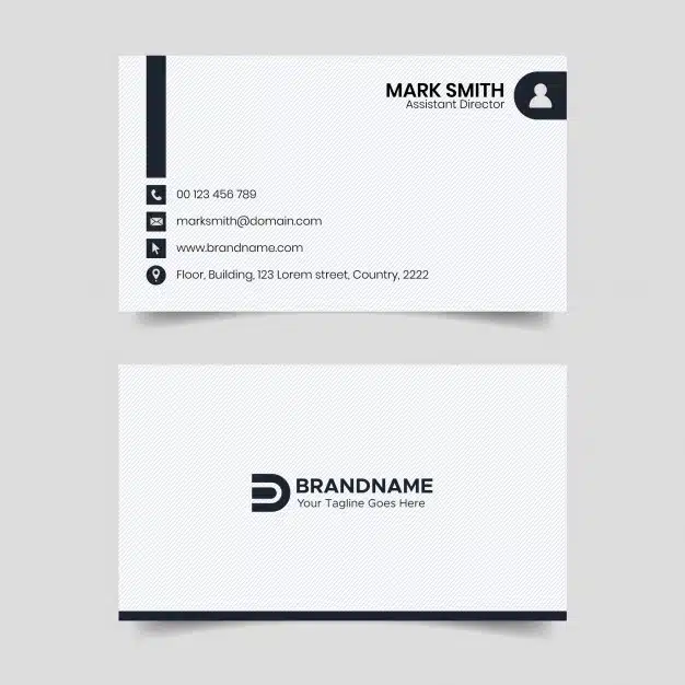 Black and white business card design, law firm legal style visiting card Premium Vector