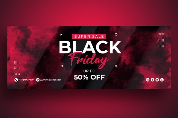 Black friday sale web banner template Premium Psd