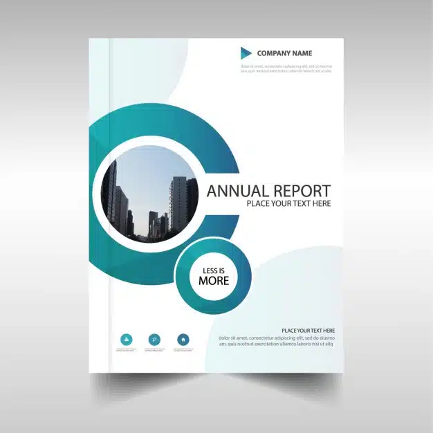 Brochure with circular shapes, annual report Free Vector