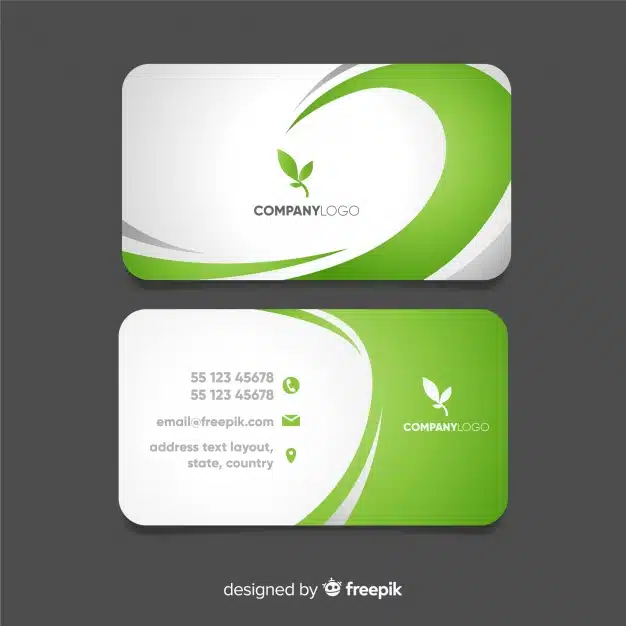 Business card with abstract wavy shapes Premium Vector