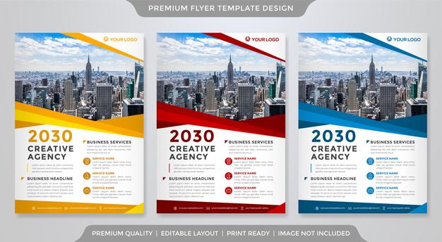 Business flyer template premium style Premium Vector