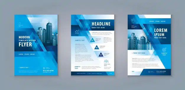 Business leaflet flyer template design set. corporate flyer template a4 size Premium Vector