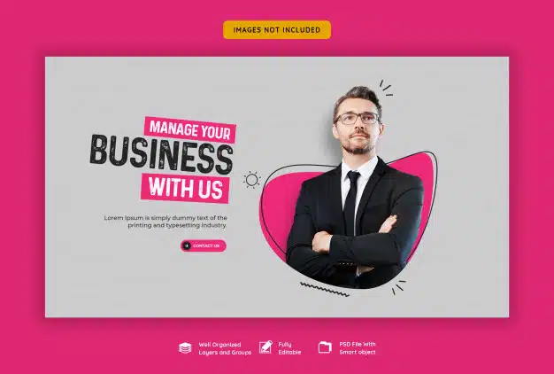 Business promotion and corporate web banner template Premium Psd