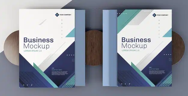 Business stationery mock-up arrangement cover books Free Psd