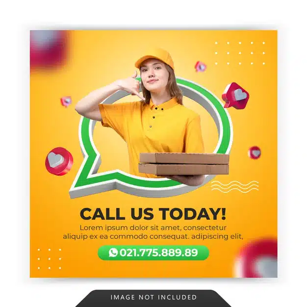 Call us creative concept promotion for instagram post template Premium Psd