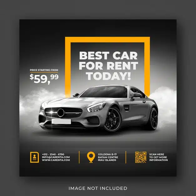 Car rental promotion social media instagram post banner template Premium Psd