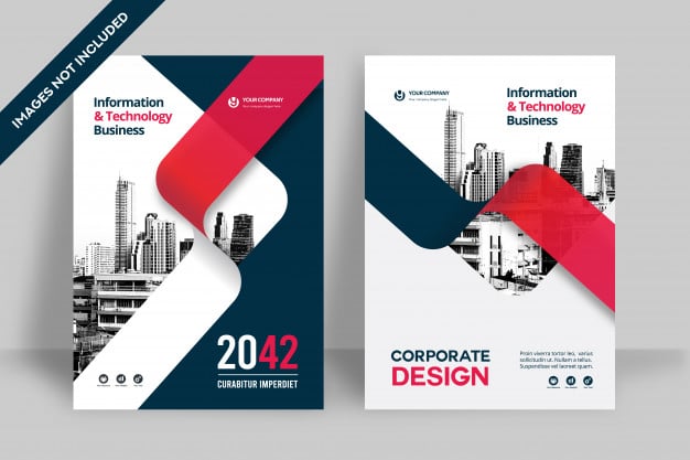 City background business book cover design template Premium Vector