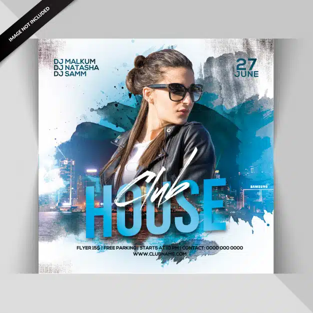 Club house party flyer Premium Psd