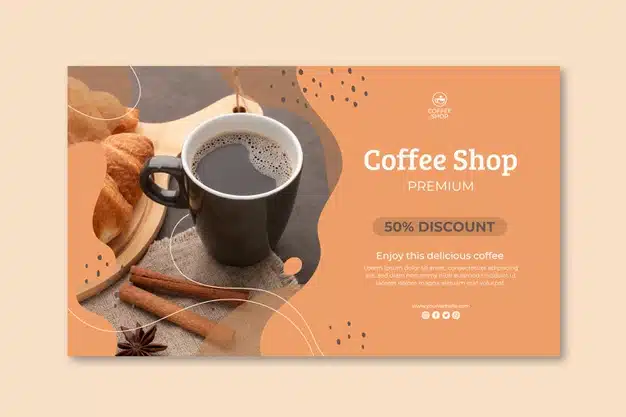 Coffee shop banner template Free Vector