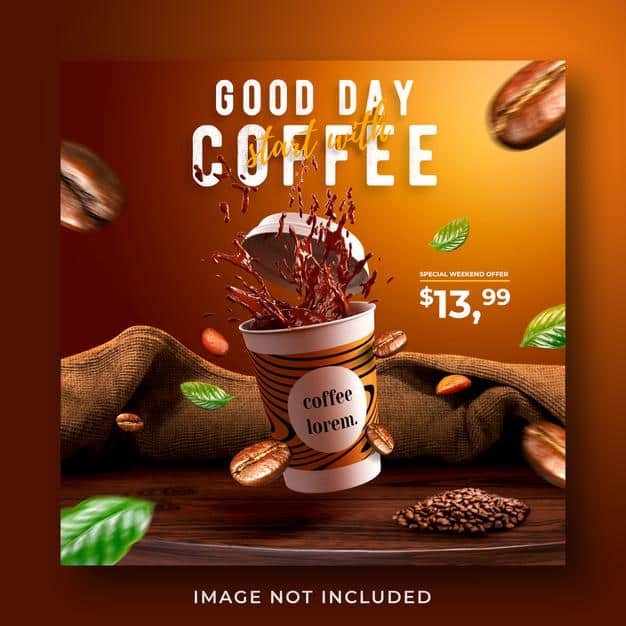 Coffee shop drink menu promotion social media instagram post banner template Premium Psd
